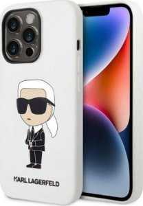 Karl Lagerfeld Etui Karl Lagerfeld KLHCP14LSNIKBCH Apple iPhone 14 Pro hardcase biały/white Silicone Ikonik 1