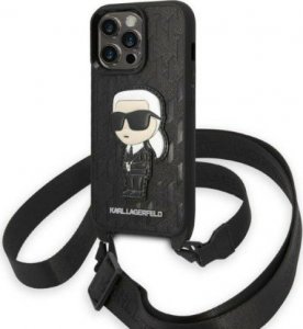 Karl Lagerfeld Etui Karl Lagerfeld KLHCP14LSTKMK Apple iPhone 14 Pro czarny/black hardcase Monogram Ikonik Patch 1