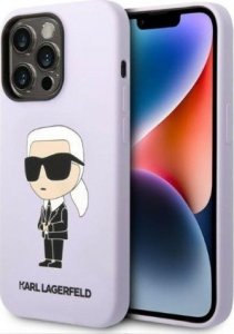 Karl Lagerfeld Etui Karl Lagerfeld KLHCP14LSNIKBCU Apple iPhone 14 Pro hardcase purpurowy/purple Silicone Ikonik 1