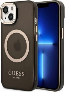 Guess Etui Guess GUHMP14SHTCMK Apple iPhone 14 czarny/black hard case Gold Outline Translucent MagSafe 1