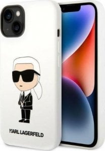 Karl Lagerfeld Etui Karl Lagerfeld KLHCP14SSNIKBCH Apple iPhone 14 hardcase biały/white Silicone Ikonik 1