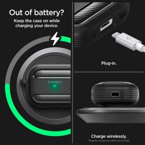 Spigen Etui Rugged Armor Apple AirPods Pro 2/1 Matte Black 3