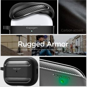 Spigen Etui Rugged Armor Apple AirPods Pro 2/1 Matte Black 6