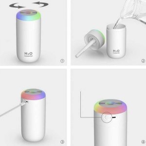 Nawilżacz powietrza 4kom.pl Nawilżacz powietrza dyfuzor zapachu LED Aromaterapia USB Biały 4