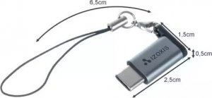 Adapter USB USB-C - MicroUSB Srebrny  (5904463314108) 2