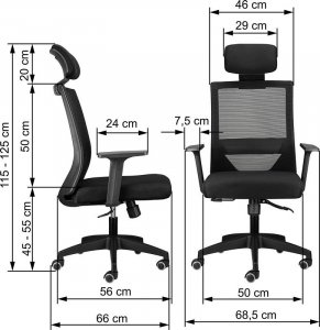 Krzesło biurowe Szchara X60 Czarne 2