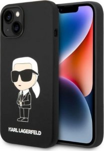 Karl Lagerfeld Etui Karl Lagerfeld KLHMP14MSNIKBCKApple iPhone 14 Plus hardcase czarny/black Silicone Ikonik Magsafe 1