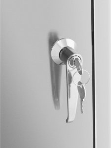 Ulsonix Osłona obudowa kosza kubła na śmieci z ukośnymi otworami STAL do 240 l 4