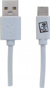 Kabel USB 2GO USB-A - USB-C 1 m Biały (795925) 1