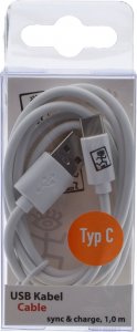 Kabel USB 2GO USB-A - USB-C 1 m Biały (795925) 2