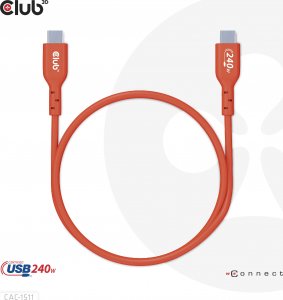 Kabel USB Club 3D USB-C - USB-C 4 m Czerwony (CAC-1515) 13
