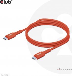 Kabel USB Club 3D USB-C - USB-C 4 m Czerwony (CAC-1515) 3