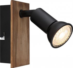 Kinkiet Globo Lampa ścienna Drew 57998-1W reflektorek drewniany czarny 1