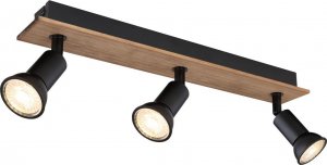 Lampa sufitowa Globo Lampa sufitowa z regulacją Drew 57998-3W drewno czarna 1
