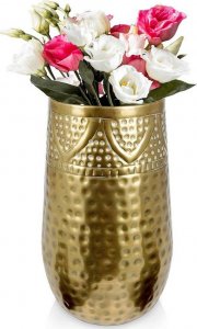 Vilde Wazon na kwiaty dekoracyjny metalowy złoty 18x30 cm 1