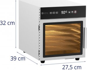 Suszarka Royal Catering Suszarka spożywcza do grzybów owoców warzyw ziół 6 rusztów 30-90 C 500 W Suszarka spożywcza do grzybów owoców warzyw ziół 6 rusztów 30-90 C 500 W 6