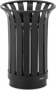 Kosz na śmieci Ulsonix Kosz na odpady śmieci miejski zewnętrzny okrągły z żelaza 23 l czarny Kosz na odpady śmieci miejski zewnętrzny okrągły z żelaza 23 l czarny 2