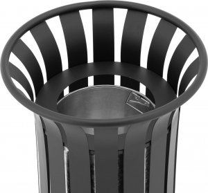 Kosz na śmieci Ulsonix Kosz na odpady śmieci miejski zewnętrzny okrągły z żelaza 23 l czarny Kosz na odpady śmieci miejski zewnętrzny okrągły z żelaza 23 l czarny 3