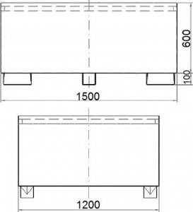 Meva Wanna wychwytowa do zbiornika IBC paletopojemnika MAUZER 1000L Wanna wychwytowa do zbiornika IBC paletopojemnika MAUZER 1000L 2