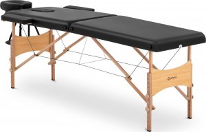 Physa Stół łóżko do masażu składane szerokie z drewnianym stelażem VANNES BLACK - czarne Stół łóżko do masażu składane szerokie z drewnianym stelażem VANNES BLACK - czarne 2