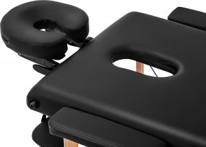 Physa Stół łóżko do masażu składane szerokie z drewnianym stelażem VANNES BLACK - czarne Stół łóżko do masażu składane szerokie z drewnianym stelażem VANNES BLACK - czarne 3