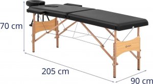 Physa Stół łóżko do masażu składane szerokie z drewnianym stelażem VANNES BLACK - czarne Stół łóżko do masażu składane szerokie z drewnianym stelażem VANNES BLACK - czarne 7