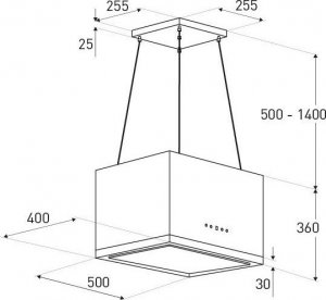 Okap Focus Okap wyspowy wiszący Focus Mediolan black 8