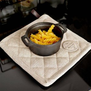 Excellent Houseware Łapka kuchenna ochronna bawełniana beżowa / podkładka pod garnek 3