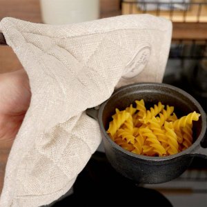 Excellent Houseware Łapka kuchenna ochronna bawełniana beżowa / podkładka pod garnek 4