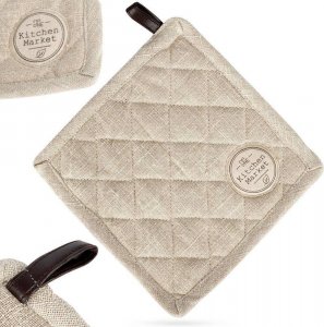 Excellent Houseware Łapka kuchenna ochronna bawełniana beżowa / podkładka pod garnek 10