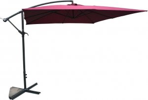 Rojaplast Kwadratowy parasol metalowy bordowy - 270 x 270 cm 1