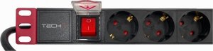 Techly Listwa zasilająca Rack 1U 8x Schuko, włącznik, kabel C14 2m 4