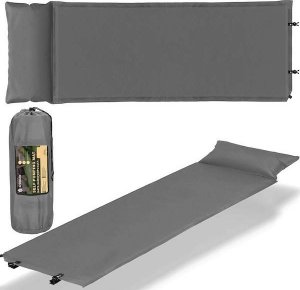 Springos Mata samopompująca 186 cm z poduszką mata turystyczna biwakowa z pokrowcem szara UNIWERSALNY 19