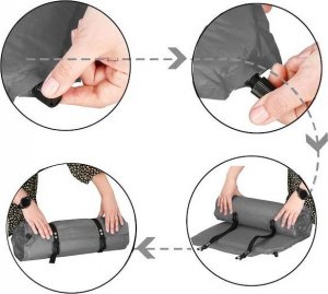 Springos Mata samopompująca 186 cm z poduszką mata turystyczna biwakowa z pokrowcem szara UNIWERSALNY 22