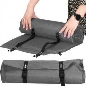 Springos Mata samopompująca 186 cm z poduszką mata turystyczna biwakowa z pokrowcem szara UNIWERSALNY 27