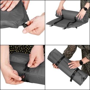 Springos Mata samopompująca 186 cm z poduszką mata turystyczna biwakowa z pokrowcem szara UNIWERSALNY 35