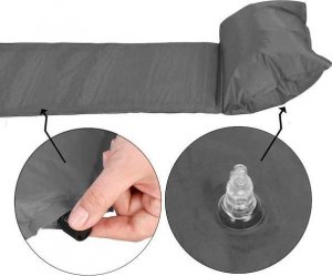 Springos Mata samopompująca 186 cm z poduszką mata turystyczna biwakowa z pokrowcem szara UNIWERSALNY 37