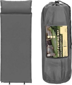Springos Mata samopompująca 186 cm z poduszką mata turystyczna biwakowa z pokrowcem szara UNIWERSALNY 6