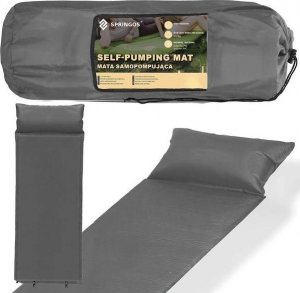 Springos Mata samopompująca 186 cm z poduszką mata turystyczna biwakowa z pokrowcem szara UNIWERSALNY 7