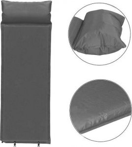 Springos Mata samopompująca 186 cm z poduszką mata turystyczna biwakowa z pokrowcem szara UNIWERSALNY 9