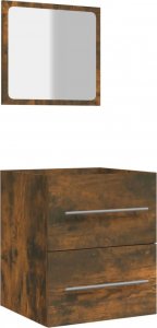 vidaXL Szafka łazienkowa z lustrem, przydymiony dąb, 41x38,5x48 cm 2