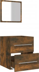 vidaXL Szafka łazienkowa z lustrem, przydymiony dąb, 41x38,5x48 cm 6