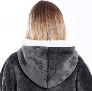 Springos Kocobluza damska oversize koc bluza 2w1 z kapturem ciepła grafitowa UNIWERSALNY 18