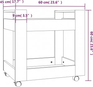 vidaXL Szafka pod biurko, biała, 60x45x60 cm, materiał drewnopochodny 7