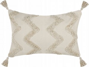 Beliani Lumarko Bawełniana poduszka dekoracyjna w zygzaki 40 x 60 cm beżowa CERINTHE! 1