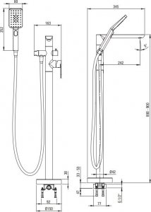 Bateria wannowa Deante Alpinia wolnostojące czarny (BGA N17M) 2