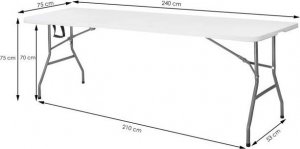 Springos Stół składany cateringowy 240 cm biały 15