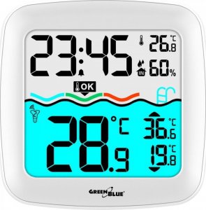 GreenBlue Stacja pogodowa GreenBlue GB216 z termometrem basenowym, zasięg 60m, czujnik pływający, temperatura, godzina, kalendarz, DCF 4