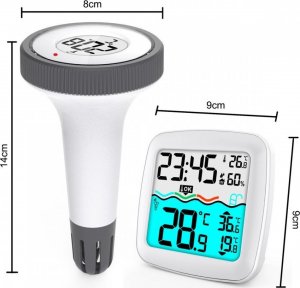 GreenBlue Stacja pogodowa GreenBlue GB216 z termometrem basenowym, zasięg 60m, czujnik pływający, temperatura, godzina, kalendarz, DCF 9