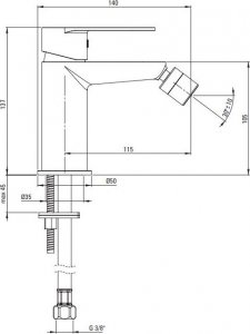 Bateria bidetowa Deante Alpinia stojąca czarny (BGA N30M) 2